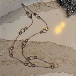 Elegant Rose Gold Circle Link Necklace